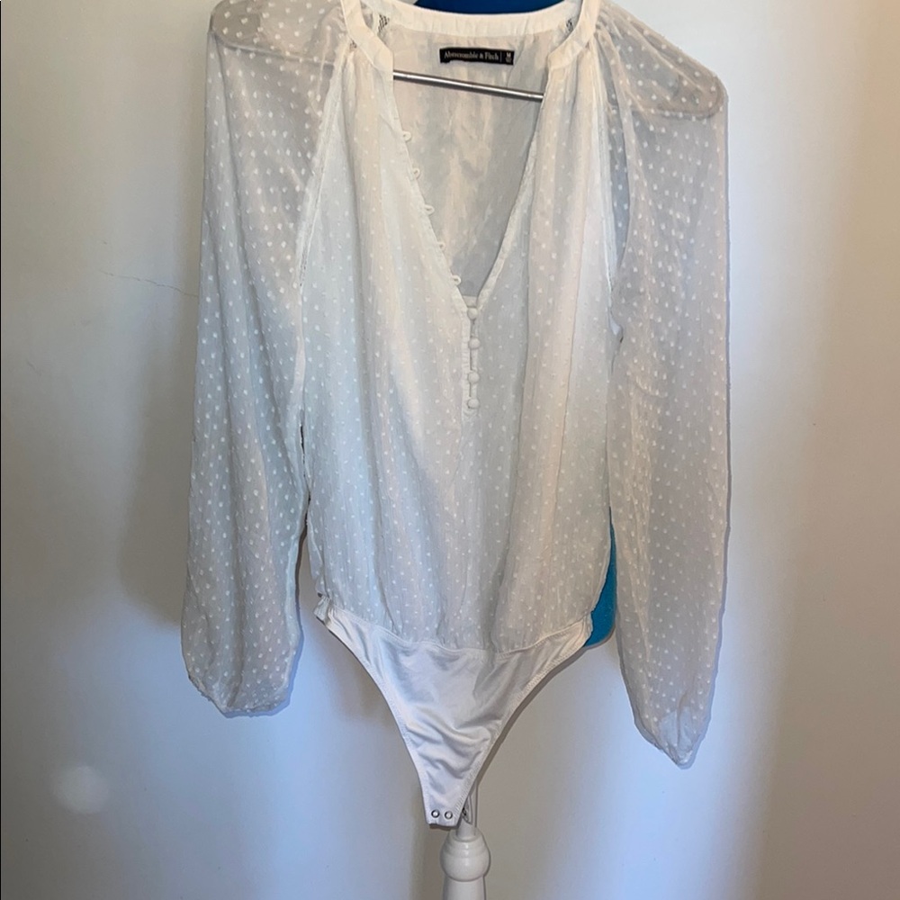 Abercrombie & Fitch White Polka Dot Bodysuit